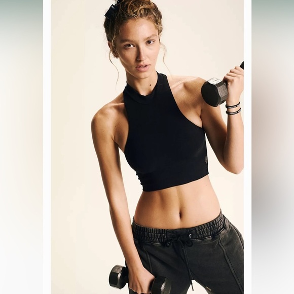 {NWOT Free People Movement Every Single Time Black Mesh Bra Cropped Top XS/S} - Picture 2 of 7